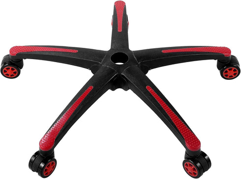 VEVOR Office Chair Base Replacement, 28", 2500 lbs Static Load, Heavy Duty Desk Chair Base with 5 Casters, Black + Red