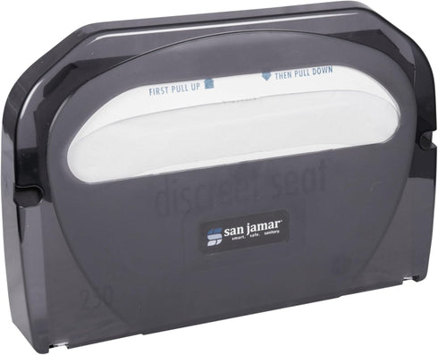 San Jamar TS510TBK Toilet Seat Cover Dispenser, Black Pearl