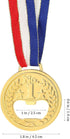 2PCS Medal Shaped Bottle Opener, Gold Medal Beer Opener with Neck Ribbon for Bar Bartender