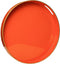 Spsyrine Round Orange Decorative Tray, 13" Plastic Serving Table Tray with Handles