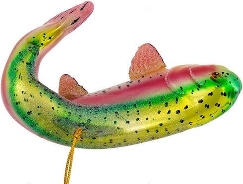 Noble Gems Kurt Adler Glass Rainbow Trout Fish Ornament, 4.75-Inch