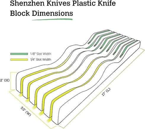 Large In-Drawer Plastic Knife Block: 11 Slot Empty Knife Holder for Kitchen Drawers, Cutlery Tray Organizer