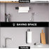 Paper Towel Holder, Self-Adhesive or Drilling, Matte Black Under Cabinet Rack for Kitchen Roll Holder