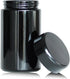 Black Glass Airtight Storage Container Jar 150ml with UV Protection for Spice and Coffee