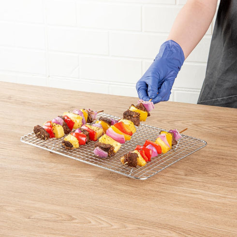 Restaurantware Met Lux Heavy-Duty Wire Baking Rack, 8.5 x 12 Inch, Fits Quarter Size Sheet Pan, Stainless Steel