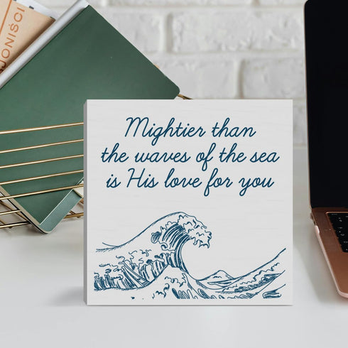 GXLPO 5 5 Inch Christian Nursery Decor Bible Verse Ocean Beach Nursery Decorations for Home Kids Boys Bedroom Ocean