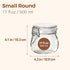 6-Pack 17oz Set ComSaf Short Glass Jars for Drawers, Small Airtight Food Canisters for Spices, Nuts & Kids Snacks, Pint