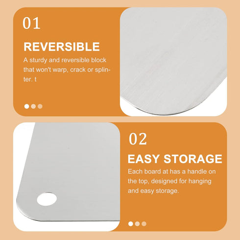 DOITOOL Stainless Steel Cutting Board, Square Modern Chopping Block for Home Kitchen (9.44x5.9inch)