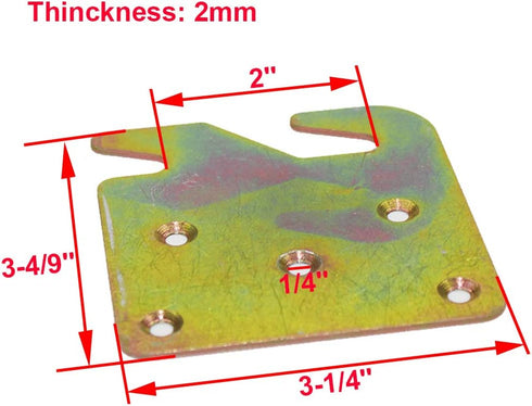 4 PCS Heavy Duty Wood Bed Rail Hook Plates with Mounting Screws for Headboard and Footboard