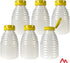 8oz pack 6 Pinnacle Mercantile Refillable HDPE Plastic Honey Bottles - Easy Squeeze, leak-proof, BPA-Free, and Made