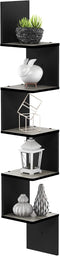 Furinno ROSSI Corner Floating Shelves for Wall, 5-Tier Corner Square Wall Shelf,