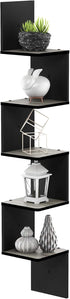 Furinno ROSSI Corner Floating Shelves for Wall, 5-Tier Corner Square Wall Shelf,