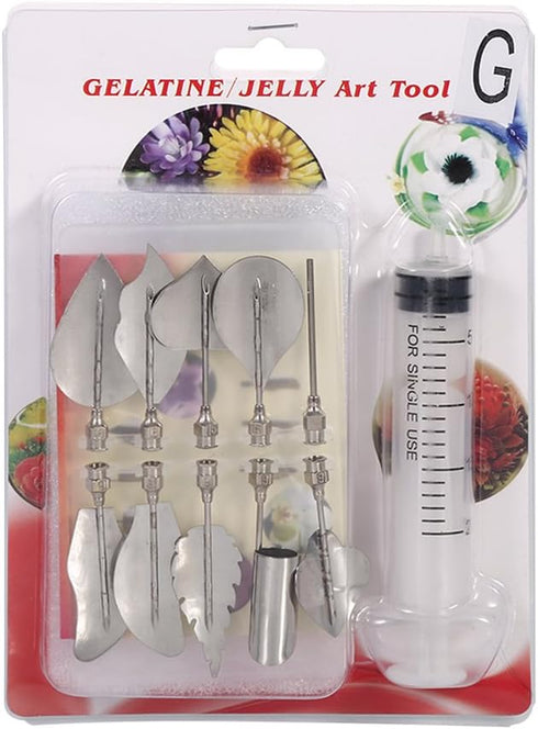 Gelatin Art Starter Kit - 11PCS 3D Pudding Cake Decorating Tool Set with 10 Gelatin Tools
