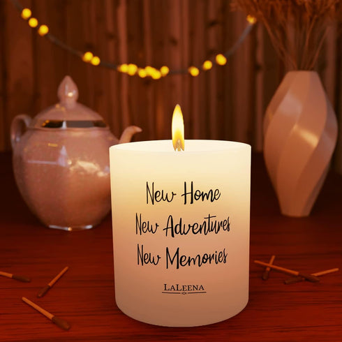 House Warming Gifts for New Home - Scented Candle Gift with 100% Organic Soy Wax & Fragrance Oil, 14 Oz., Vanilla