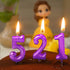 2nd Birthday Candle Number 2 Purple Happy Birthday Cake Topper Decoration for Party Kids Adults