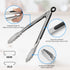 HOTEC Set of 2 Stainless Steel Kitchen Tongs, 9 Inch Locking Metal Food Cooking Tongs with Non-Slip Grip (Black)