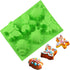 SENHAI 2 Pcs Insect Shape Silicone Trays, 6-Cavity 3D Dragonfly Butterfly Ladybug Cake Baking Molds - Orange, Green