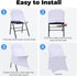 6 PCS White Spandex Folding Chair Covers, Upgraded Universal Fitted Chair Slipcovers Protector for Wedding, Banquet