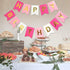 Roseo Pink Happy Birthday Banner Signs, Golden Sparkle Funny Party Supplies for Girls, 13 Pieces