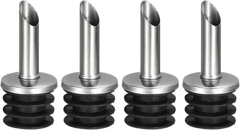 uxcell Stainless Steel Bottle Pourers, 4Pcs Olive Oil Spout, Wine Pourers Liquor