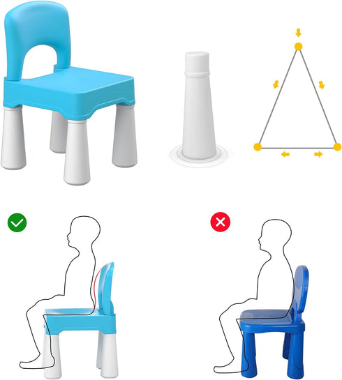 2-4, 9.3" burgkidz Toddler Chair for Kids Ages Plastic Kids Chair with Seat Height, Lightweight & Durable, Easy-Clean