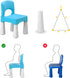 2-4, 9.3" burgkidz Toddler Chair for Kids Ages Plastic Kids Chair with Seat Height, Lightweight & Durable, Easy-Clean