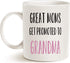 Mothers Day Funny Grandma Coffee Mug, Great Moms Get Promoted to Grandma, 11 Oz Birthday Gift for Grandmother