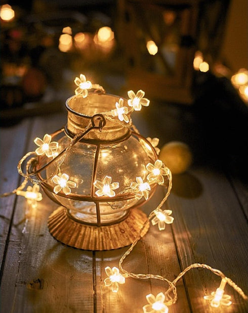 WFGGEH Flower String Lights, 20ft 40 LED USB Powered Cherry Blossom Fairy String