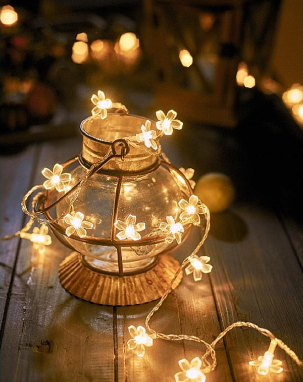 WFGGEH Flower String Lights, 20ft 40 LED USB Powered Cherry Blossom Fairy String