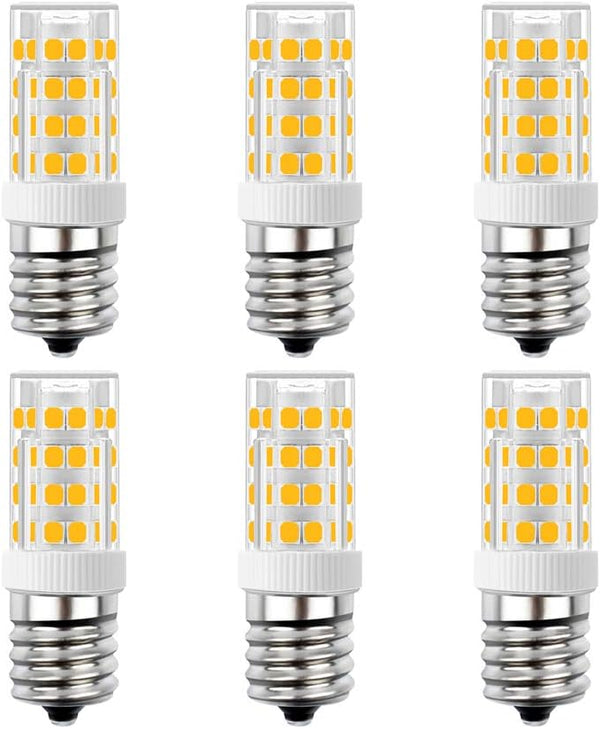 E17 LED Bulb, Non-Dimmable Stovetop Light, Appliance Bulb Under Microwave Oven, Warm White 3000K, 6-Pack