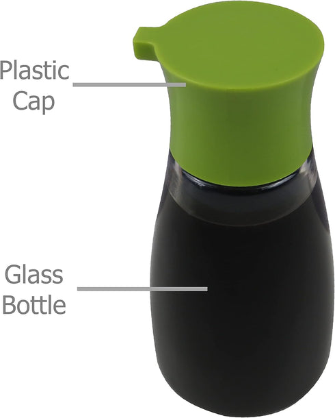 EIKS 2 Set Glass Cruet Bottles Dispenser for Olive Oil Vinegar Soy Sauce, Suitable for Kitchen Cooking Barbecue Usage