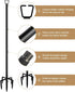 Queension 10FT 1 Pack Plug Floor String Light Poles for Outdoor String Lights for Garden, Backyard, Patio Lighting