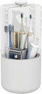 YOOLENS Toothbrush Holder with Cover 360 Rotating 4 Compartments Bathroom Toothpaste Electric