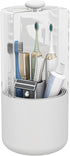 YOOLENS Toothbrush Holder with Cover 360 Rotating 4 Compartments Bathroom Toothpaste Electric
