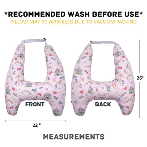 6 Cozy Travel Pillow Car Cushion for Kids Years Old+ Shoulder Neck Back Support & Seat Belt Comfort, Road Trip Sleeping