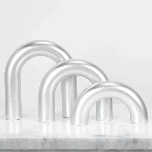 3Pcs HMASYO Sliver Arch Decorative Objects Statue, Coffee Table Bookshelf Aesthetic Decor for Living Room Bedroom