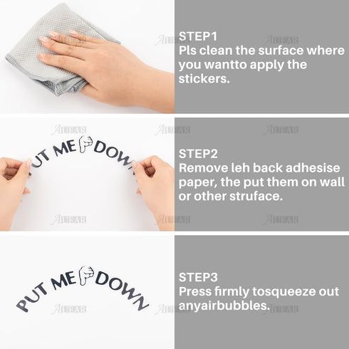AUEAR Funny Bathroom Toilet Seat Sticker Decal Reminder Decoration for DIY (4 Pack)