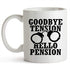 YouNique Designs Goodbye Tension Hello Pension - 11 Oz Portable Coffee Mug, Retirement Gift for Police Officer