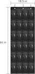Over The Door Shoe Organizer - Space Saving Shoe Rack for Closet Door with 24 Pockets and Hook, Shoe Holder Back of Door Organizers for Shoes, Hanging Shoe Organizer (Black) by Bofoho