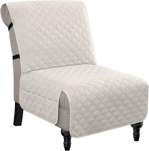 H.VERSAILTEX Water Resistant Accent Chair Cover Reversible Quilted Accent Chair Covers Without