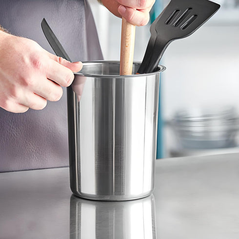 OCS Parts 6.75-Inch Kitchen Utensil Holder, Stainless Steel Dishwasher Safe Countertop Organizer