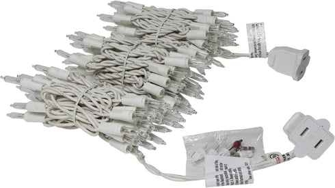 XMASHOME 63.8FT 300 Count (150L*2pcs) White Wire Clear String Lights, Incandescent Christmas Lights
