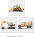 brayqu Set 3 12x12 Inch of Construction Nursery Canvas Wall Art Framed Paintings Prints Watercolor Digger Dump Truck