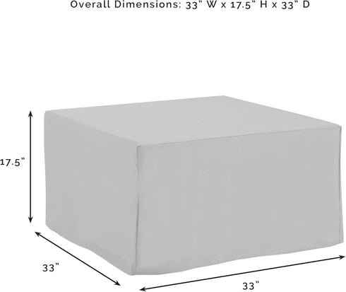 Waterproof Gray Square Ottoman and Outdoor Table Cover for Patio Furniture