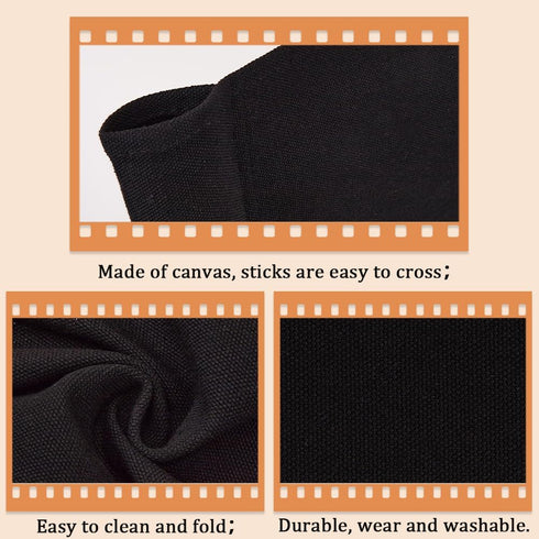 21~16x8~21" GORGECRAFT Directors Chair Covers Canvas Replacement Seat Cover Black Canvas Seat and Back Kit with Wood