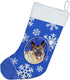 Caroline's Treasures LH9308-CS Norwegian Elkhound Winter Snowflakes Holiday Christmas Stocking - Fireplace Hanging