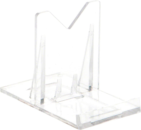 Plymor Clear Acrylic Sliding-Back Adjustable Display Easel, 2" H x 1.5" W x 2.625" D (6 Pack)