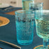 Bormioli Rocco Romantic Set of 4 Tumbler Glasses, 11.5 Oz. Colored Crystal Glass, Light Blue, Made in Italy