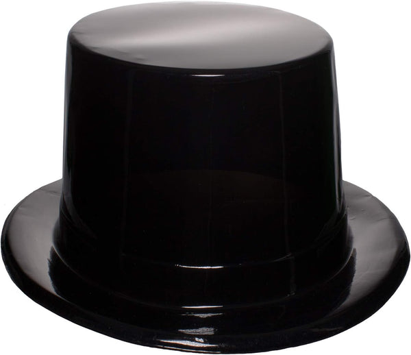 Windy City Novelties 12 Pack Black Plastic Top Hats