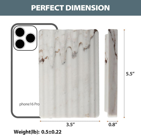 2PCS Koville Italian Natural Marble Soap Dish for Shower, Multi-Color Stone Soap Tray for Bathroom, Bar Soap Holder